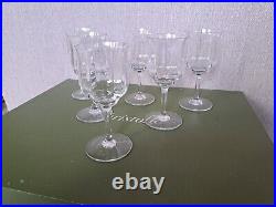 Belle Serie De 6 Verres A Vin En Cristal De Baccarat Modele Capri (b)