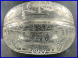 Boite à fard, bonbonnière en cristal de Baccarat modèle Michelangelo