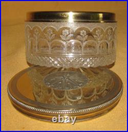 Boite coffret cristal probablement Baccarat couvercle argent vermeil Minerve