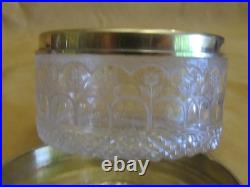 Boite coffret cristal probablement Baccarat couvercle argent vermeil Minerve
