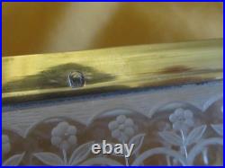 Boite coffret cristal probablement Baccarat couvercle monture vermeil Minerve