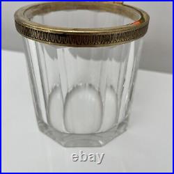Boite en cristal doré taillé faceté CF Benito Michel style Baccarat Saint Louis
