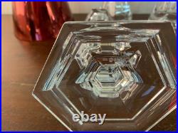 Bougeoir rouge our fire en cristal Baccarat