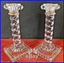 Bougeoirs cristal Baccarat doré crystal candlestick