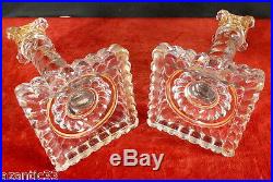 Bougeoirs cristal Baccarat doré crystal candlestick