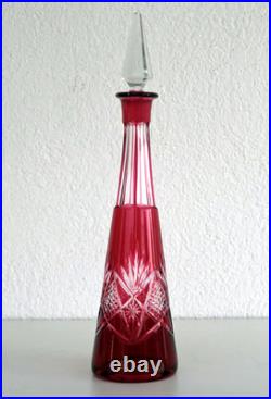 CARAFE Cristal Overlay Rouge BACCARAT ou SAINT LOUIS XXème Siècle