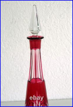 CARAFE Cristal Overlay Rouge BACCARAT ou SAINT LOUIS XXème Siècle