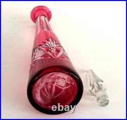 CARAFE Cristal Overlay Rouge BACCARAT ou SAINT LOUIS XXème Siècle