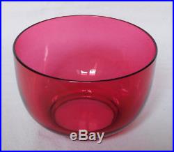 CRISTAL DE BACCARAT 6 bols, ramequins ou rince-doigts, OVERLAY couleur rose