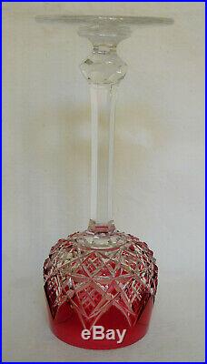 CRISTAL DE BACCARAT verre à vin du Rhin Roemer modèle COLBERT overlay rose