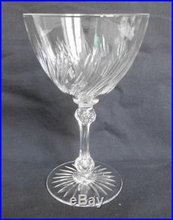 CRISTAL de BACCARAT 6 verres à eau, rare modèle à motif taillé torsadé 8659