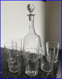 Carafe Et 6 Verres Gobelets À Eau Signés En Cristal De Baccarat Richelieu Lot 1