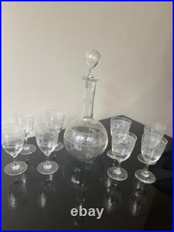 Carafe Et 8 Verres À Vin Blanc En Cristal Baccarat Modèle athenienne