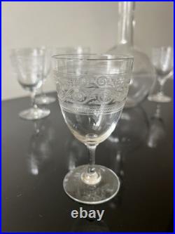 Carafe Et 8 Verres À Vin Blanc En Cristal Baccarat Modèle athenienne