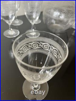 Carafe Et 8 Verres À Vin Blanc En Cristal Baccarat Modèle athenienne
