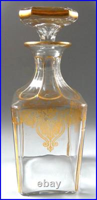 Carafe Harcourt Empire Cristal Doré Ligueur Baccarat XIXe Napoléon III