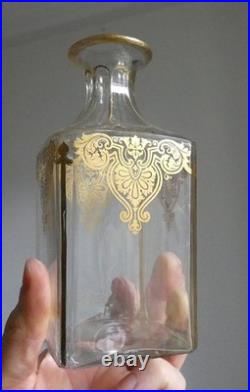 Carafe Harcourt Empire Cristal Doré Ligueur Baccarat XIXe Napoléon III