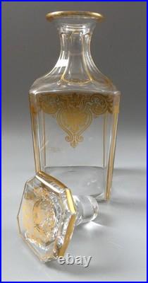 Carafe Harcourt Empire Cristal Doré Ligueur Baccarat XIXe Napoléon III