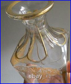 Carafe Harcourt Empire Cristal Doré Ligueur Baccarat XIXe Napoléon III