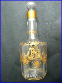 Carafe à alcool, flacon cristal Baccarat, émaillé or fin, Noeuds Louis XVI