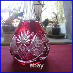 Carafe à liqueur en cristal de couleur rouge de val Sant Lambert berncastel