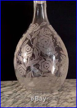 Carafe cristal Baccarat modèle Fontenay roses Art Déco