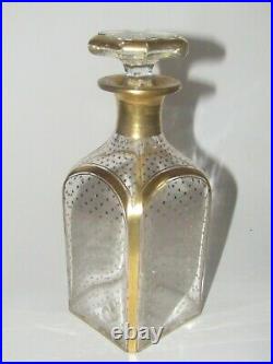 Carafe de cave à liqueur XIX ème en cristal Baccarat décor doré Napoléon III