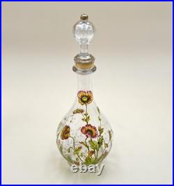 Carafe en cristal de BACCARAT décor floral émaillé 30,5 cm (vin eau verre table)