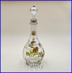 Carafe en cristal de BACCARAT décor floral émaillé 30,5 cm (vin eau verre table)