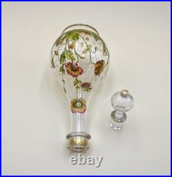 Carafe en cristal de BACCARAT décor floral émaillé 30,5 cm (vin eau verre table)