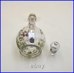 Carafe en cristal de BACCARAT décor floral émaillé 30,5 cm (vin eau verre table)