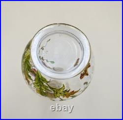 Carafe en cristal de BACCARAT décor floral émaillé 30,5 cm (vin eau verre table)