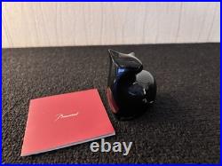 Chat assis noir en cristal de Baccarat