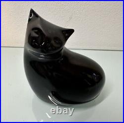 Chat noir en cristal de Baccarat