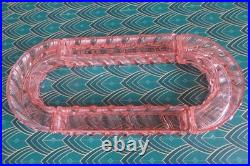 Chemin de table en cristal moulé torsadé bambou rose style BACCARAT