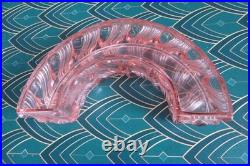 Chemin de table en cristal moulé torsadé bambou rose style BACCARAT
