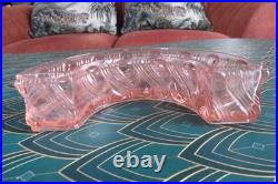 Chemin de table en cristal moulé torsadé bambou rose style BACCARAT