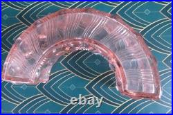 Chemin de table en cristal moulé torsadé bambou rose style BACCARAT