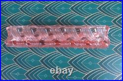 Chemin de table en cristal moulé torsadé bambou rose style BACCARAT