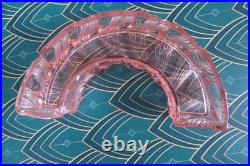 Chemin de table en cristal moulé torsadé bambou rose style BACCARAT