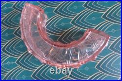 Chemin de table en cristal moulé torsadé bambou rose style BACCARAT