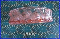 Chemin de table en cristal moulé torsadé bambou rose style BACCARAT