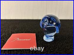 Chouette couleur bleue ciel en cristal de Baccarat