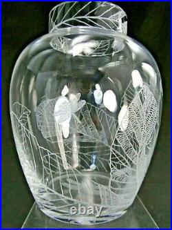 Christian Tortu & Baccarat Rare Vase Cristal Grave Complet Avec Sa Boîte D'orig