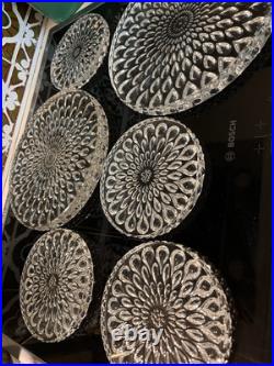 Circa 1960 BACCARAT Gouttes d'eau Dessous-de-plat et bouteille cristal