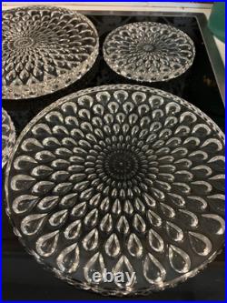 Circa 1960 BACCARAT Gouttes d'eau Dessous-de-plat et bouteille cristal