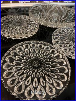 Circa 1960 BACCARAT Gouttes d'eau Dessous-de-plat et bouteille cristal