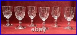 Clichy 6 Weingläser Verres A Vin Cristal Taille Cotes Plates Monogramme Baccarat