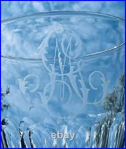 Clichy 6 Weingläser Verres A Vin Cristal Taille Cotes Plates Monogramme Baccarat