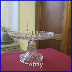 Coupe plat a gâteaux en cristal de baccarat modèle bambou torse